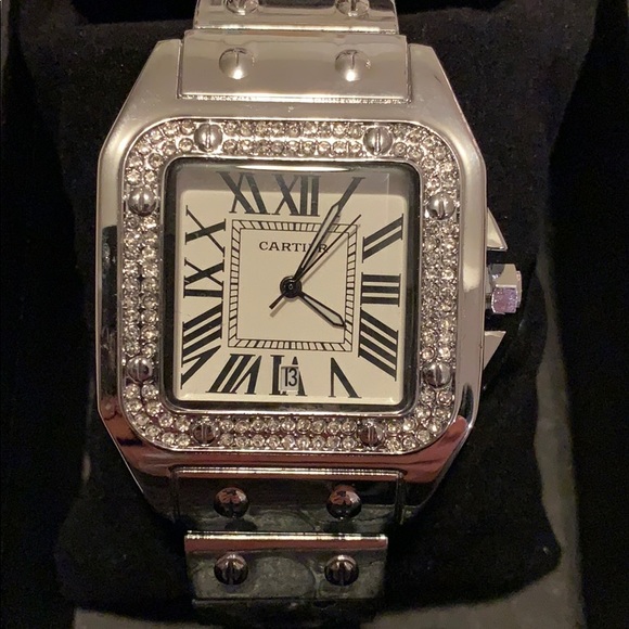 watch Other - Silver watch diamonds & 925 silver heavy NWT
